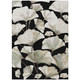 10' X 14' Black Ivory And Green Botanical Leaves Washable Indoor Outdoor Area Rug