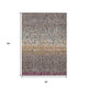 3' X 5' Taupe Merlot And Copper Abstract Washable Indoor Outdoor Area Rug