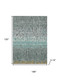 10' X 14' Teal Blue Gold And Gray Abstract Washable Indoor Outdoor Area Rug