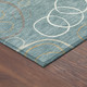 9' X 12' Teal Blue Beige And Ivory Geometric Washable Indoor Outdoor Area Rug