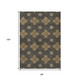 8' X 10' Black Copper And Gray Quatrefoil Washable Indoor Outdoor Area Rug