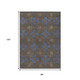 8' X 10' Chocolate Blue And Beige Quatrefoil Washable Indoor Outdoor Area Rug
