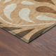 3' X 5' Copper Beige And Chocolate Botanical Leaves Washable Indoor Outdoor Area Rug