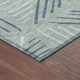 3' X 5' Aqua And Blue Geometric Washable Indoor Outdoor Area Rug