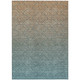 9' X 12' Teal Blue And Orange Geometric Washable Indoor Outdoor Area Rug