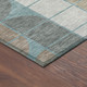 10' X 14' Teal Blue Brown And Silver Geometric Washable Indoor Outdoor Area Rug