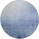 8' Navy Blue Charcoal And Sky Blue Round Abstract Washable Indoor Outdoor Area Rug
