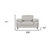Three Piece Indoor Light Gray Italian Leather Six Person Seating Set