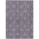 9' X 12' Purple And Silver Seashell Washable Indoor Outdoor Area Rug