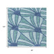 8' X 10' Teal Blue And Navy Blue Seashell Washable Indoor Outdoor Area Rug