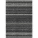 3' X 5' Black Gray And Silver Striped Washable Indoor Outdoor Area Rug