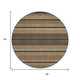 8' Gold Beige And Copper Round Striped Washable Indoor Outdoor Area Rug