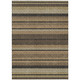 9' X 12' Gold Beige And Copper Striped Washable Indoor Outdoor Area Rug