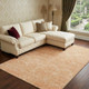 9' X 12' Salmon And Ivory Floral Washable Area Rug With UV Protection