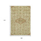9' X 12' Beige Rust And Artichoke Green Floral Washable Area Rug With UV Protection
