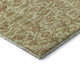 10' X 14' Beige Rust And Artichoke Green Floral Washable Area Rug With UV Protection