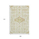 9' X 12' Ivory Salmon And Artichoke Green Floral Washable Area Rug With UV Protection