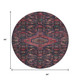 8' X 8' Navy Blue Teal And Blush Floral Washable Round Rug With UV Protection
