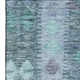 10' X 14' Blue And Pale Aqua Geometric Washable Area Rug With UV Protection