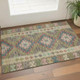 3' X 5' Green Pink And Blue Geometric Washable Area Rug With UV Protection