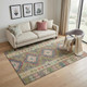 5' X 8' Green Pink And Blue Geometric Washable Area Rug With UV Protection