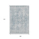 9' X 12' Sky Blue And Silver Oriental Washable Area Rug With UV Protection