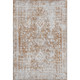 3' X 5' Terra Cotta And Silver Oriental Washable Area Rug With UV Protection