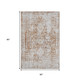 5' X 8' Terra Cotta And Silver Oriental Washable Area Rug With UV Protection