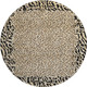 8' X 8' Gold And Black Animal Print Washable Round Rug With UV Protection