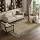 9' X 12' Gold And Black Animal Print Washable Area Rug With UV Protection