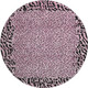 8' X 8' Pink And Black Animal Print Washable Round Rug With UV Protection
