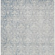 3' X 5' Denim Blue And Ivory Damask Washable Area Rug With UV Protection
