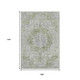 9' X 12' Olive Green And Silver Oriental Washable Area Rug With UV Protection