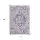 8' Purple And Silver Oriental Washable Area Rug With UV Protection