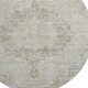 8' X 8' Beige And Taupe Oriental Washable Round Rug With UV Protection