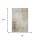 5' X 8' Khaki And Ivory Geometric Washable Area Rug With UV Protection