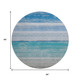 8' X 8' Sky Blue Beige And Ivory Striped Washable Round Rug With UV Protection