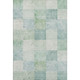 10' X 14' Pale Aqua Mint Green And Ivory Geometric Washable Area Rug With UV Protection