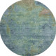 8' X 8' Blue Green And Beige Abstract Washable Round Rug With UV Protection