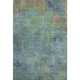 10' X 14' Blue Green And Beige Abstract Washable Area Rug With UV Protection