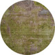 8' X 8' Green Brown And Beige Abstract Washable Round Rug With UV Protection