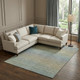 10' X 14' Blue Beige And Taupe Striped Washable Area Rug With UV Protection