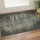 3' X 5' Coffee And Navy Blue Abstract Washable Area Rug With UV Protection