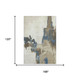 10' X 14' Beige Blue And Ivory Abstract Washable Area Rug With UV Protection