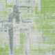3' X 5' Artichoke Green Gray And Ivory Abstract Washable Area Rug With UV Protection