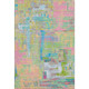 10' X 14' Pink Teal And Lime Green Abstract Washable Area Rug With UV Protection