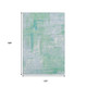 10' X 14' Sky Blue Ivory And Teal Abstract Washable Area Rug With UV Protection