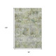 8' Artichoke Green Ivory And Gray Striped Washable Area Rug With UV Protection