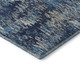 10' X 14' Navy Blue Ivory And Gray Striped Washable Area Rug With UV Protection
