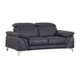 71" Navy Blue And Silver Genuine Leather Loveseat